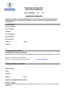 Acuerdo de Formación / Training Agreement (Castellano)