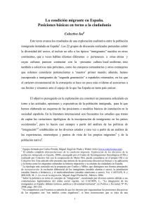 La condición migrante en España. Posiciones básicas en torno a la