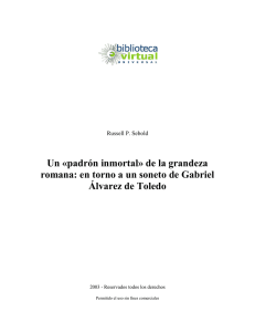 Un «padrón inmortal» de la grandeza romana: en torno a un soneto