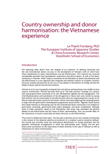 Country ownership and donor harmonisation: the