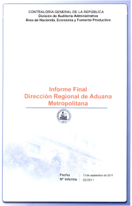 informe final 82-11 dirección regional de aduana metropolitana