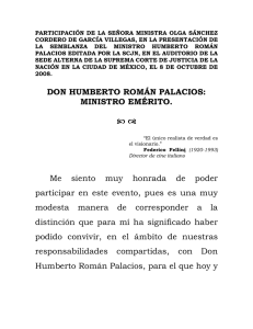 don humberto román palacios: ministro emérito.