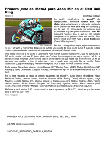 Primera pole de Moto3 para Joan Mir en el Red Bull Ring
