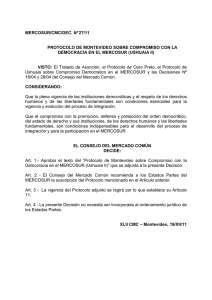 Dec. N° 27/11 Protocolo de Montevideo