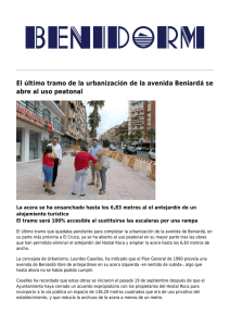 El último tramo de la urbanización de la avenida Beniardá se abre