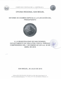 SAN DIONISIO, USULUTAN - Corte de Cuentas de La Republica de
