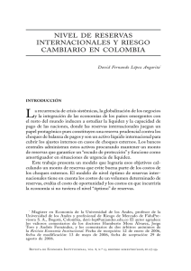 NiVEL dE REsERVAs iNtERNAciONALEs Y RiEsgO cAMBiARiO EN