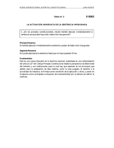 TEMA N° 2 LA ACTUACIÓN INMEDIATA DE LA SENTENCIA