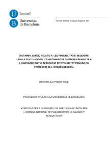 Resum Dictamen Jurídic Universitat de Barcelona sobre Habitatge