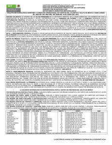 nota 2: perturbación tropical situada al noroeste del mar caribe