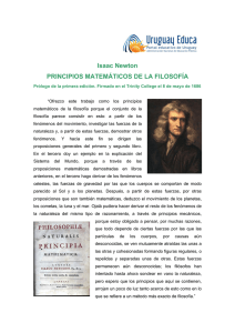 Isaac Newton PRINCIPIOS MATEMÁTICOS DE LA