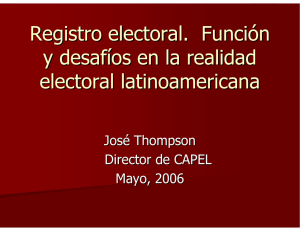 Registro electoral. Función y desafíos en la realidad electoral