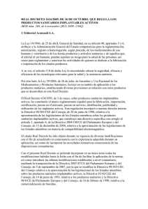 REAL DECRETO 1616/2009, DE 26 DE OCTUBRE, QUE REGULA