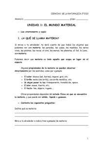 UNIDAD 1: EL MUNDO MATERIAL