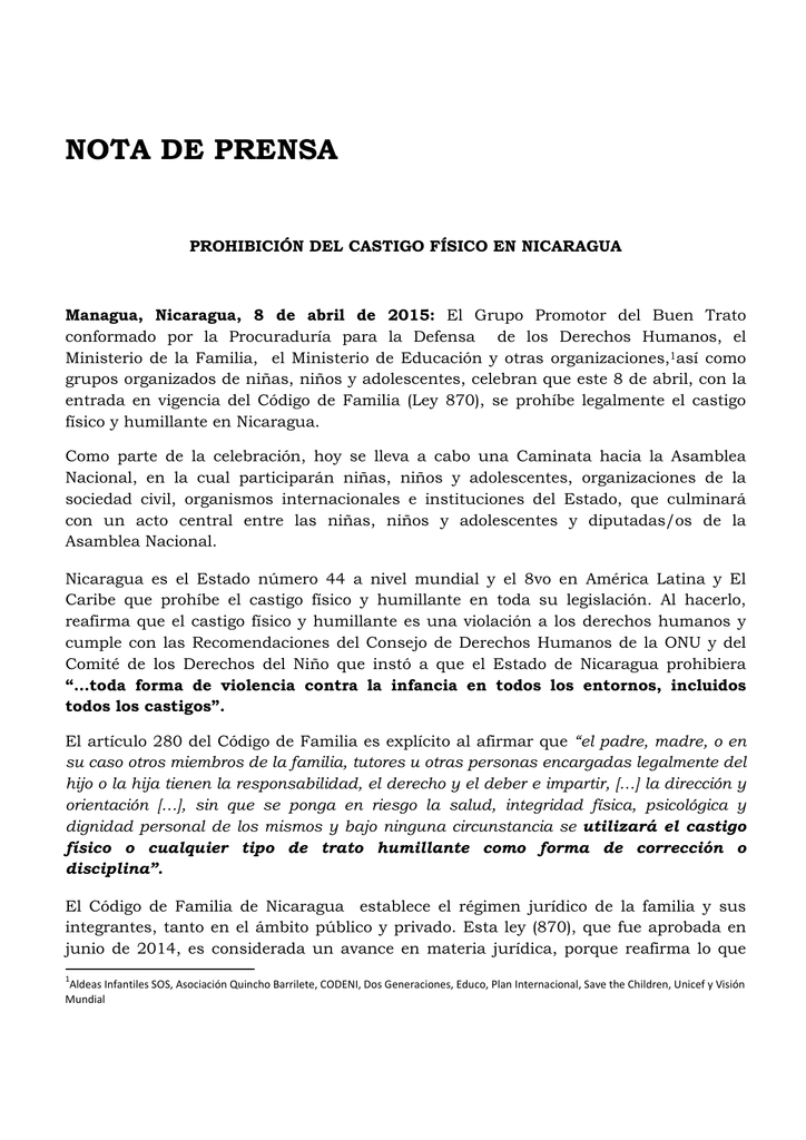 Nota De Prensa