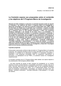 La Comisión expone sus propuestas sobre el contenido y