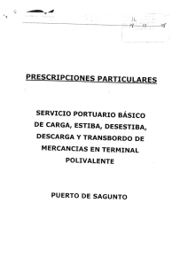 Prescripciones Particulares Servicio Portuario Básico de Carga