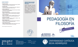 PEDAGOGÍA EN FILOSOFÍA - Universidad Católica Silva Henríquez