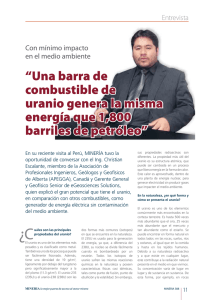 “Una barra de combustible de uranio genera la misma energía que