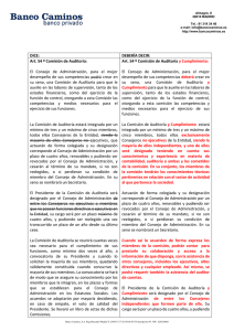 DICE: DEBERÍA DECIR: Art. 54 º Comisión de Auditoria: El Consejo