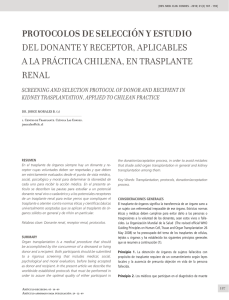 protocolos de selección y estudio del donante y receptor, aplicables