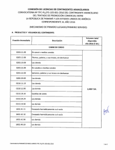 COMISIÓN DE LICENCIAS DE CONTINGENTES ARANCELARIOS