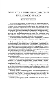 "Conflictos e intereses incompatibles en el servicio público".