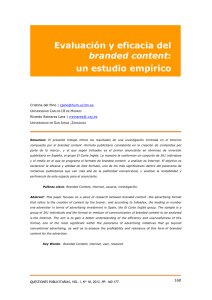 Evaluación y eficacia del branded content: un estudio