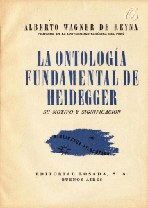 La ontología fundamental de Heidegger: Su motivo y