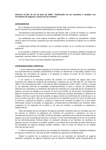 Informe 21/03, de 23 de julio de 2003. “Calificación de los contratos