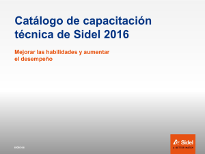 Catálogo de capacitación técnica de Sidel 2016