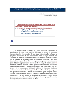 Heidegger y la tradición filosófica en el pensamiento de H.-G