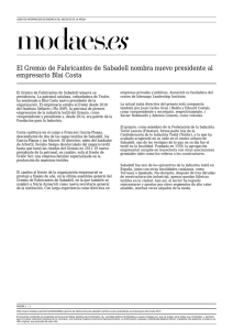 El Gremio de Fabricantes de Sabadell nombra nuevo presidente al