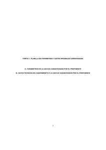 1 PARTE V - PLANILLA DE PARAMETROS Y DATOS ORIGINALES