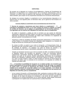 COSTA RICA De acuerdo con lo dispuesto en el artículo 30 del