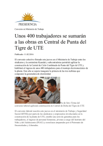 Unos 400 trabajadores se sumarán a las obras en Central de Punta