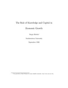 The Role of Knowledge and Capital in Economic Growth