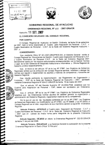 Ordenanza Regional N° 022-2007-GRA/CR