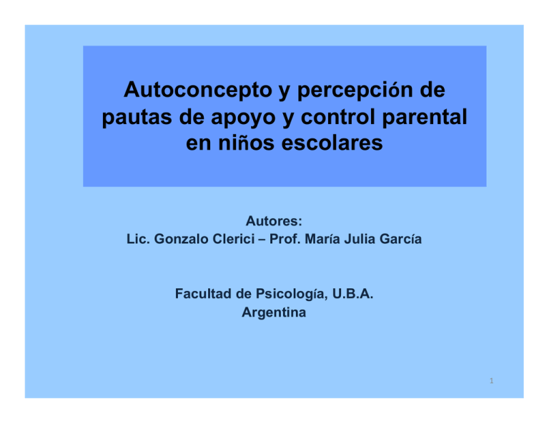 Autoconcepto Y Percepción De Pautas Parentales De Crianza, En Una