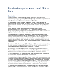 Rondas de negociaciones con el ELN en Cuba