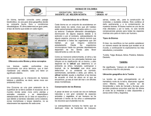 BIOMAS DE COLOMBIA ASIGNATURA: BIOLOGIA