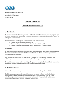 PROTOCOLO 01/08 Uso de Clorhexidina en CSM