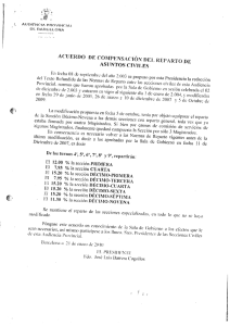 acuerdo de comi`ensación del reparto de asuntos civiles