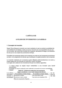 CAPÍTULO III ANÁLISIS DE INVERSIONES GANADERAS