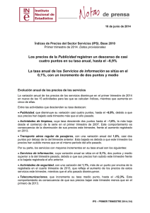 Los precios de la Publicidad registran un descenso de casi cuatro