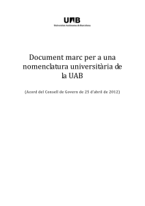 Nomenclatura Universitària de la UAB, acordada pel Consell de