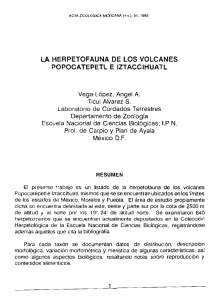 la herpetofauna de los volcanes popocatepetl e iztaccihuatl