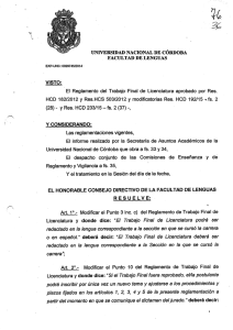 Reglamento de Trabajo Final de Licenciatura