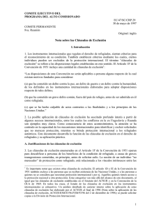 Notas sobre las cláusulas de exclusión. EC/47/SC/CRP.29