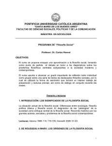 Filosofía social - Universidad Católica Argentina